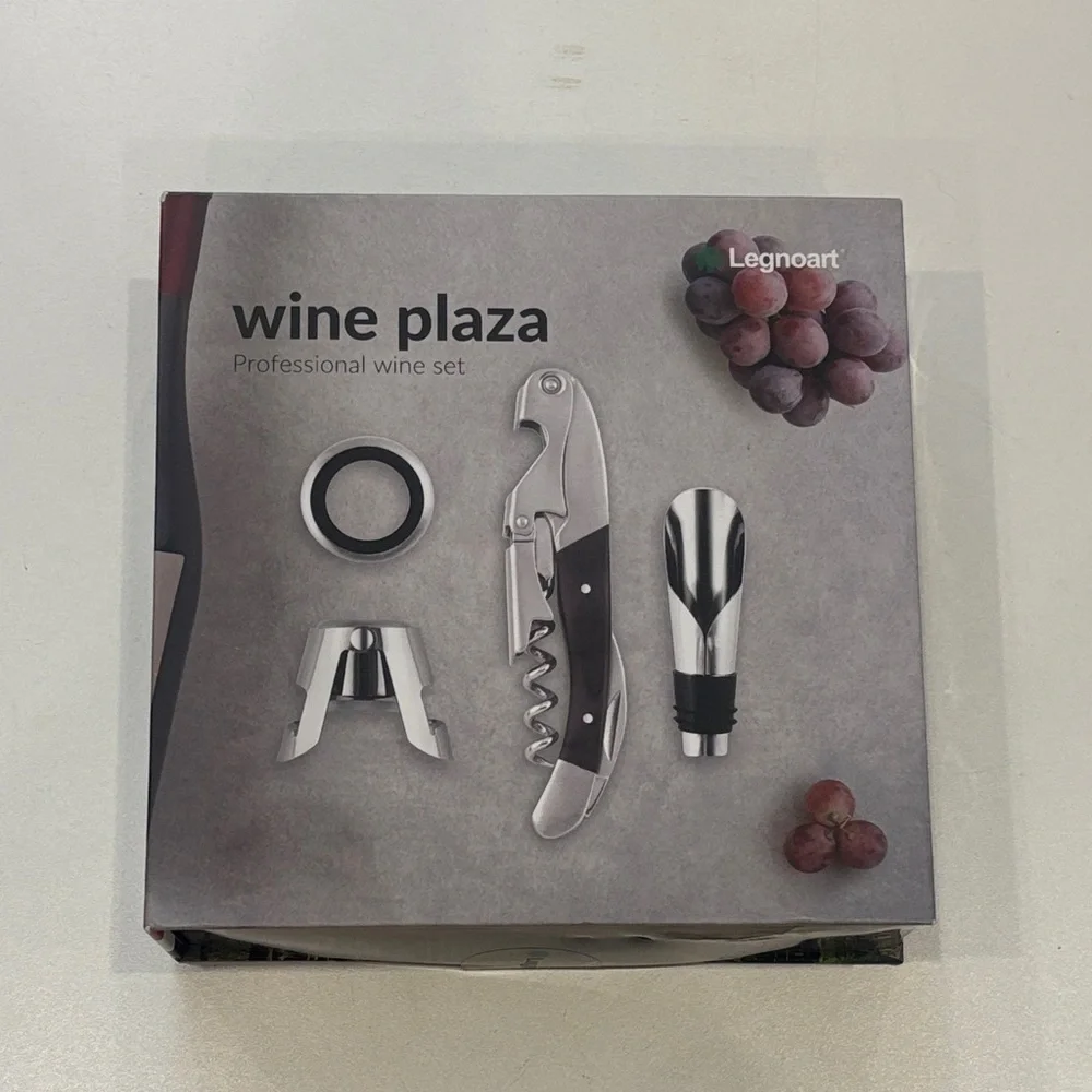 Legnoart Silver and Black Sommelier “Wine Plaza” Set